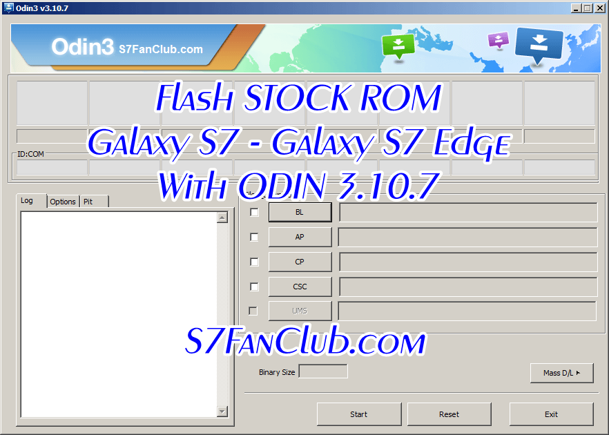 Download Samsung ODIN v3.13.1 [Latest] for All Samsung Phones | Odin3_v3.10.7_S7FanClub.com_Samsung_galaxy_s7_stock_Rom-flashing