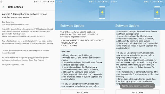 Official Android Nougat 7.0 Update Released for Samsung Galaxy S7 / Edge | Galaxy-S7-Edge-Nougat-rollout-6075994