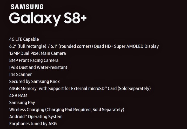 Samsung Galaxy S8 Real Secret Image & Specs Leaked Online | Samsung-Galaxy-S8-Plus-Specifications-List