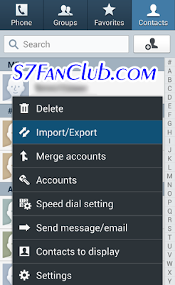 How To Copy Contacts From Old Phone To Galaxy S7 or S7 Edge? | samsung-galaxy-s7-contacts-menu-options-import-export-4028059